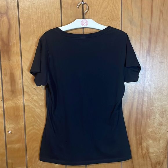 •DISNEY•MINNIE MOUSE LEOPARD PRINT BOW BLACK SHORT SLEEVE TOP IN MEDIUM - Picture 6 of 6